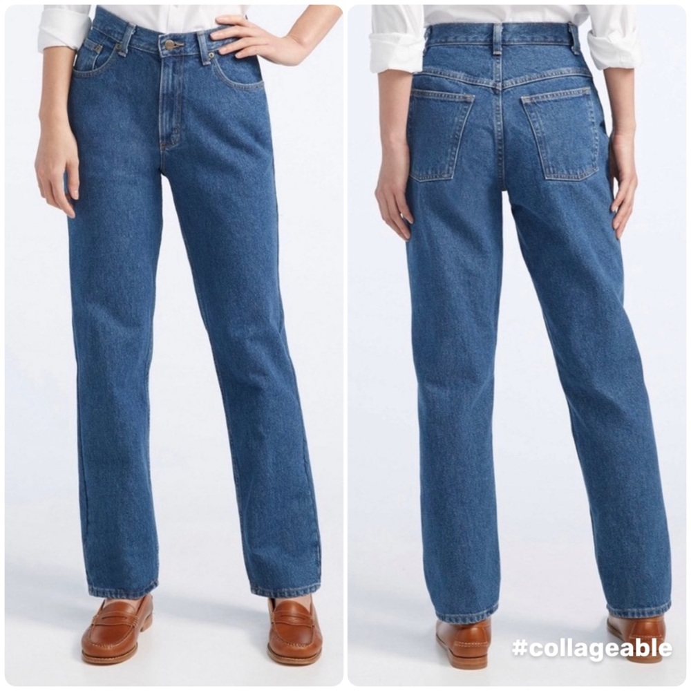 EUC LL Bean Original Fit High Waisted Jeans in Medium Wash Size 14